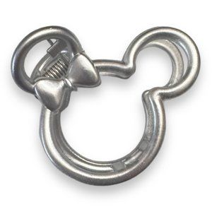 🆕 NWT Disney Minnie Mouse Hair Clip Frosted Silvertone